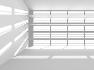 Soyut Beyaz Oda Mimari Tasarım Konsepti. 3d Görüntüleme