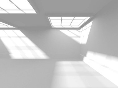 Soyut Beyaz Mimari Tasarım Konsepti. 3d Görüntüleme