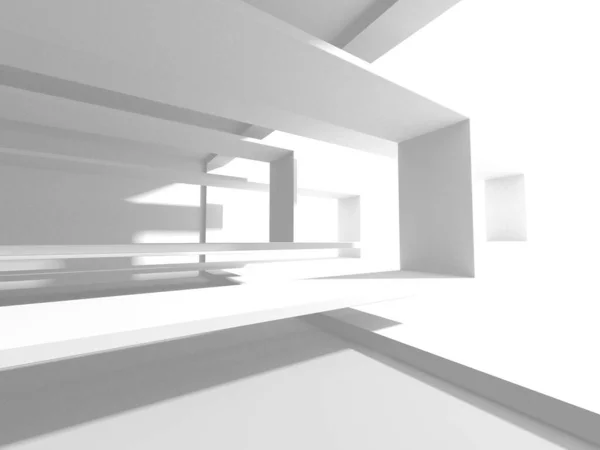 白色现代背景 摘要建筑概念 3D渲染 — 图库照片