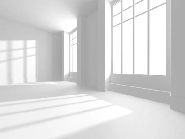 Abstract White Room Architecture Design Concept Render Illustration — Stock Photo, Image