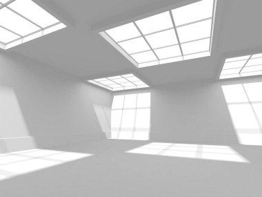 Beyaz Modern Arkaplan. Soyut Bina Konsepti. 3d Hazırlama