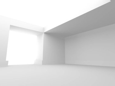 Beyaz Modern Arkaplan. Soyut Bina Konsepti. 3d Hazırlama