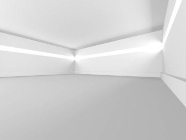Beyaz Modern Arkaplan. Soyut Bina Konsepti. 3d Hazırlama