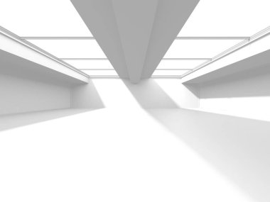 Beyaz Modern Arkaplan. Soyut Oda Konsepti. 3d Hazırlama