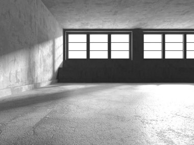 Soyut mimari arka plan. İçi boş beton döşeme. 3d hazırlayıcı