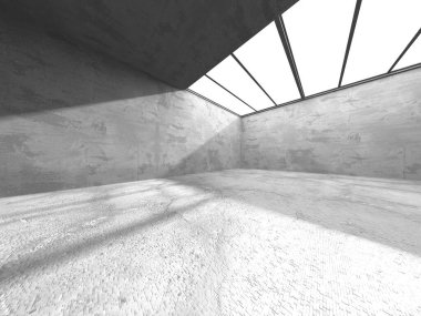 Aydınlatılmış koridor iç tasarımı. Boş Oda İç mimarisi. 3 Boyutlu Hazırlama