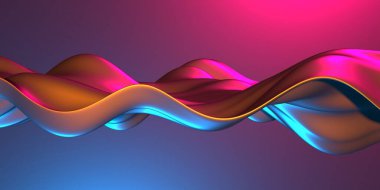 Renkli sıvı metalik dalgalı arka plan. 3d resimleme