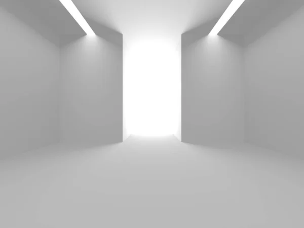 白を基調としている 抽象的な部屋の概念 3Dレンダリング — ストック写真