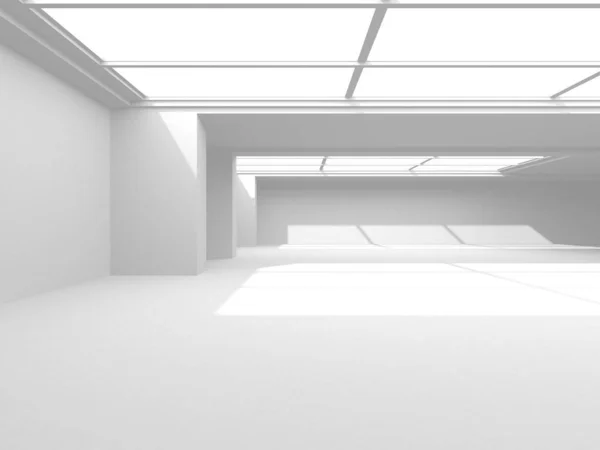 明亮的房间室内设计 现代建筑概念背景 3D渲染 — 图库照片
