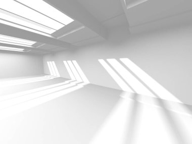 Beyaz Modern Arkaplan. Soyut Bina Konsepti. 3d Hazırlama