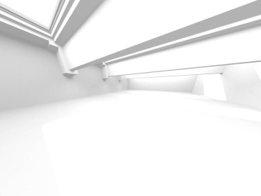 Soyut Beyaz Mimari Tasarım Konsepti. 3d Görüntüleme