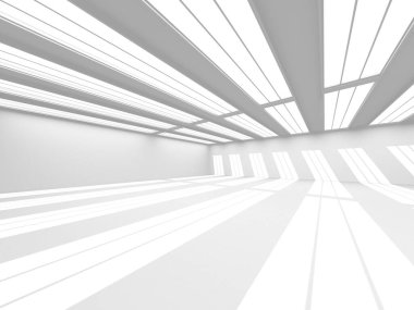 Soyut Beyaz Mimari Tasarım Konsepti. 3d Görüntüleme