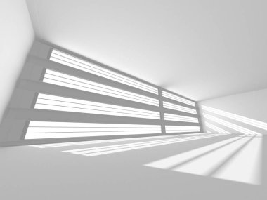 Soyut Beyaz Mimari Tasarım Konsepti. 3d Görüntüleme