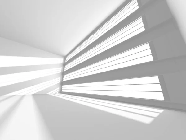 Illuminated corridor interior design. Empty Room Interior Background. 3D render