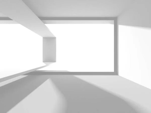 Illuminated corridor interior design. Empty Room Interior Background. 3D render