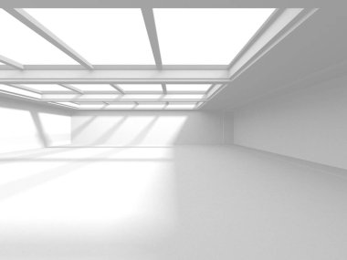 Beyaz Modern Arkaplan. Soyut Bina Konsepti. 3d Hazırlama