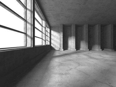 Soyut mimari arka plan. İçi boş beton döşeme. 3d hazırlayıcı