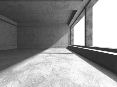 Soyut mimari arka plan. İçi boş beton döşeme. 3d hazırlayıcı