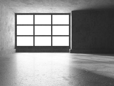 Soyut mimari arka plan. İçi boş beton döşeme. 3d hazırlayıcı