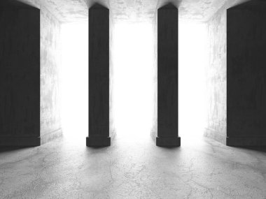 Soyut mimari arka plan. İçi boş beton döşeme. 3d hazırlayıcı