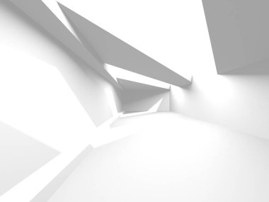 Beyaz Modern Arkaplan. Soyut Bina Konsepti. 3d Hazırlama