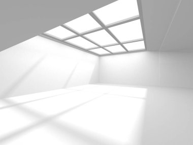 Soyut Beyaz Mimari Tasarım Konsepti. 3d Görüntüleme