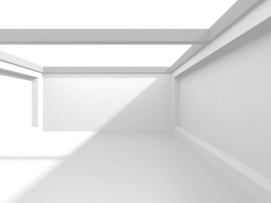 Soyut Beyaz Mimari Tasarım Konsepti. 3d Görüntüleme