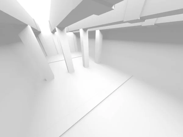 Fundo Moderno Branco Conceito Construção Abstrato Render — Fotografia de Stock