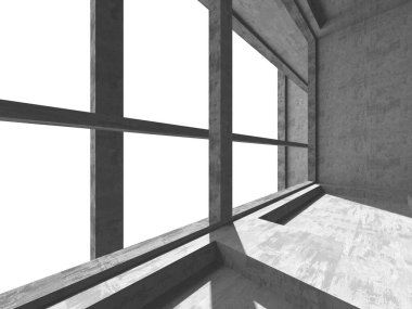 Soyut mimari arka plan. İçi boş beton döşeme. 3d hazırlayıcı