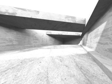 Soyut mimari arka plan. İçi boş beton döşeme. 3d hazırlayıcı