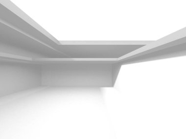 Soyut Beyaz Mimari Tasarım Konsepti. 3d Görüntüleme