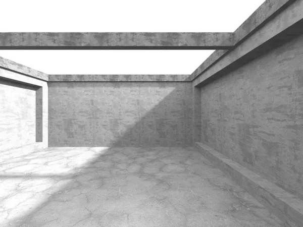 Dark Concrete Wall Architecture Chambre Vide Illustration Rendu — Photo