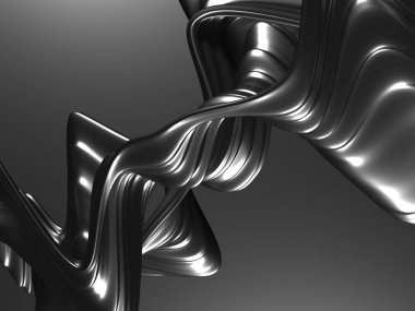 Metalik, soyut, dalgalı sıvı arka plan. 3d resimleme