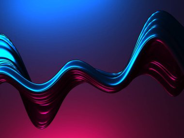 Renkli sıvı metalik dalgalı arka plan. 3d resimleme