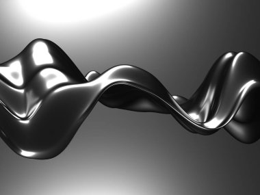 Metalik, soyut, dalgalı sıvı arka plan. 3d resimleme