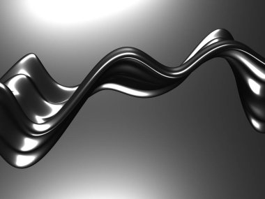 Metalik, soyut, dalgalı sıvı arka plan. 3d resimleme