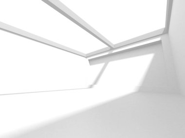 Beyaz Modern Arkaplan. Soyut Bina Konsepti. 3d Hazırlama