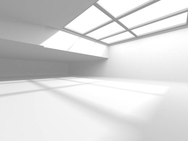 Beyaz Modern Arkaplan. Soyut Bina Konsepti. 3d Hazırlama