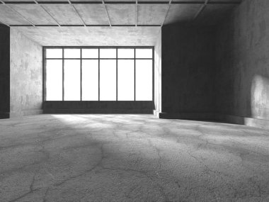 Soyut mimari iç plan. Boş beton oda. 3d hazırlayıcı