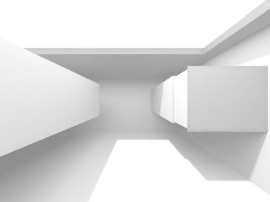 Soyut Beyaz Mimari Tasarım Konsepti. 3d Görüntüleme