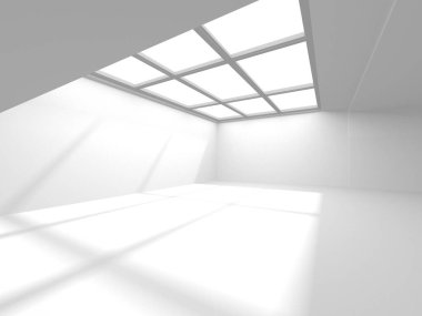 Soyut Beyaz Mimari Tasarım Konsepti. 3d Görüntüleme