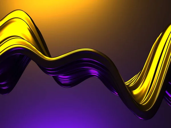 Colorful Liquid Metallic Wavy Background Render Illustration — Stock Photo, Image