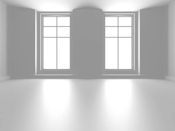 White Moderner Hintergrund Abstraktes Raumkonzept Render — Stockfoto