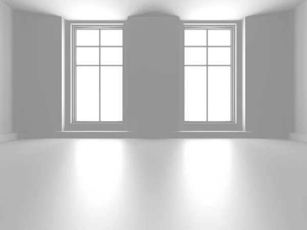 Fundo Moderno Branco Conceito Quarto Abstrato Render — Fotografia de Stock