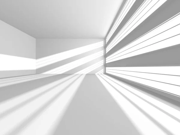 Illuminated corridor interior design. Empty Room Interior Background. 3D render