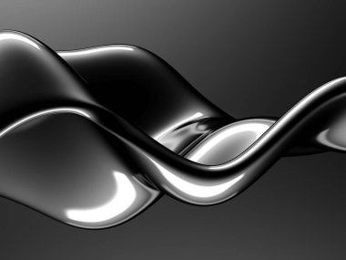 Metalik, soyut, dalgalı sıvı arka plan. 3d resimleme