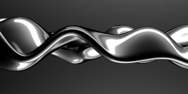 Metalik, soyut, dalgalı sıvı arka plan. 3d resimleme