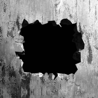 Beton duvarda çatlak var. Grunge 'un geçmişi. 3d resimleme
