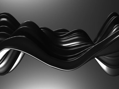 Metalik, soyut, dalgalı sıvı arka plan. 3d resimleme