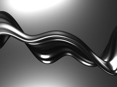 Metalik, soyut, dalgalı sıvı arka plan. 3d resimleme